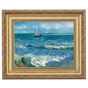 ルノワール 海辺にて 6号 立体複製名画 額付き 壁掛け 有名画家 アート