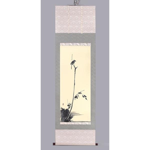 掛軸 複製 掛け軸 宮本武蔵 「 枯木鳴鵙図 」 複製 掛軸 - アートの友社