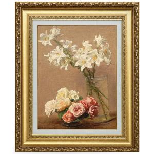 ゴッホ 青い花瓶の花 4号 立体複製名画 額付き 壁掛け 有名画家 アート