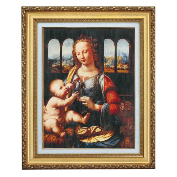 ダ・ヴィンチ カーネーションの聖母 6号 立体複製名画 絵画 額付き インテリア - アートの友社