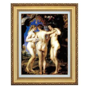 ルーベンス 三美神 10号 立体複製名画 絵画 額付き インテリア アートの友社