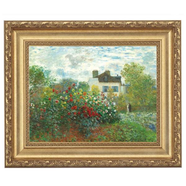 モネ アルジャントゥイユのモネの庭 4号 立体複製名画 額付き 壁掛け 有名画家 インテリア 絵画 ...
