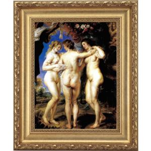 ルーベンス 三美神 4号 立体複製名画 絵画 額付き インテリア アートの友社