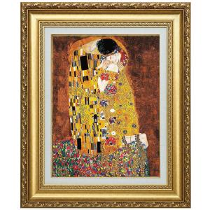 接吻 グスタフ・クリムト 絵画 レプリカ グスタフ・クリムト 接吻 6号 立体複製名画 美術品 レプリカ 絵画 額