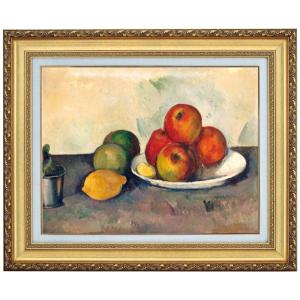 絵画 アート額絵 ポール・セザンヌ 花と果物のある静物 52×42cm