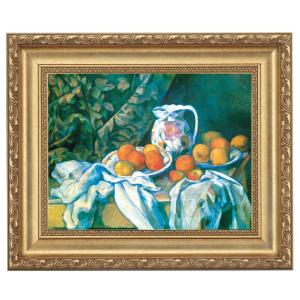 静物画 油彩画 果物と水差し セザンヌ （1839年～1906年） 複製名画 「卓上の果物と水差し」 美術品