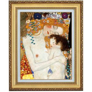 クリムト 母と子 4号 立体複製名画 額付き 壁掛け 有名画家 - アートの