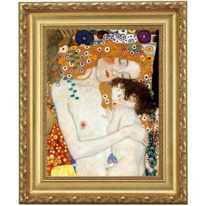 グスタフ・クリムト 接吻 4号 立体複製名画 美術品 レプリカ 絵画 額