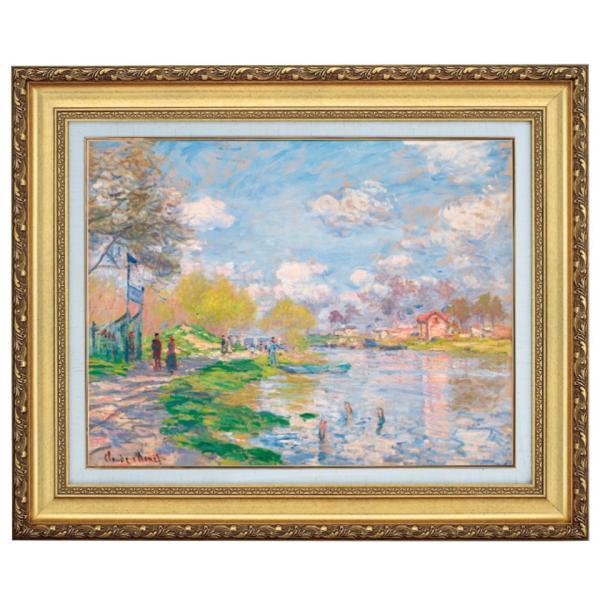 モネ セーヌ川の春 6号 立体複製名画 額付き 壁掛け 有名画家 インテリア 絵画 レプリカ 複製画...