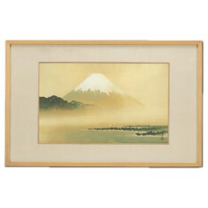 川合玉堂 「 渓村彩雨 」 特殊美術印刷多色刷 掛軸 掛け軸 高級複製画