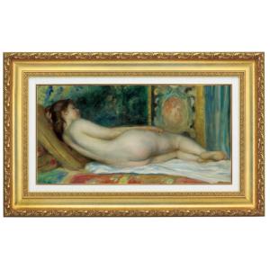 ルノワール 絵画 横たわる裸婦 立体複製名画 レプリカ 額付き 美術品