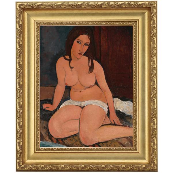 モディリアーニ 座る裸婦 4号 立体複製名画 額付き 壁掛け 有名画家 - アートの友社