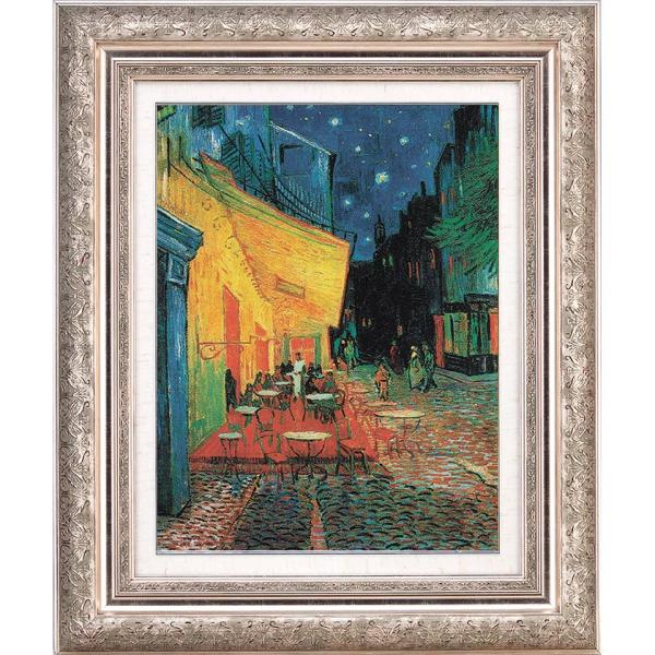 ゴッホ 夜のカフェテラス 10号 銀色額 立体複製名画 額付き 壁掛け 有名画家 - アートの友社