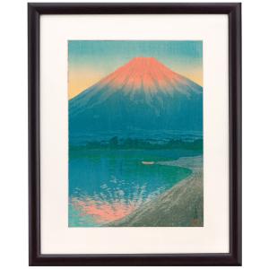 赤富士 絵画 富士山 風景画 和風 絵 お地蔵さん 松竹梅 桜 シルク