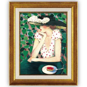 カシニョール　絵画　女性　サインなし　絵画額　ジャン・ピエール・カシニョール ジャン ・ ピエール カシニョール 「 ひなげし 」 リトグラフ