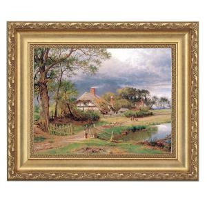 ベンジャミン・リーダー 英国の古民家風景 4号 立体複製名画 額付き