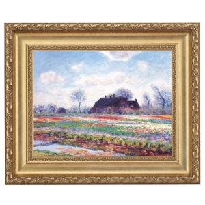 モネ ポプラと草原の散歩道 4号 立体複製名画 額付き 壁掛け 有名画家