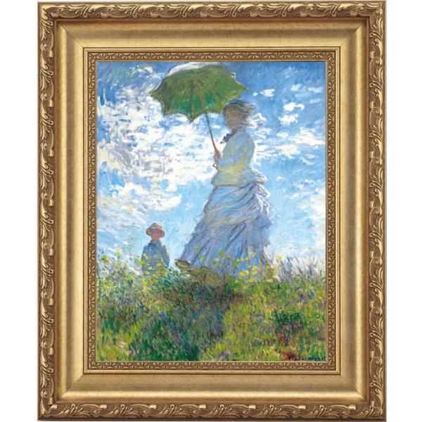 モネ 散歩、日傘をさす女性 4号 立体複製名画 額付き 壁掛け 有名画家 インテリア 絵画 レプリカ...