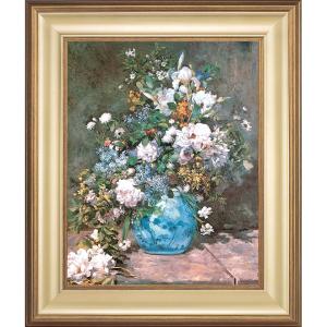 ルノワール 菊の花束 4号 立体複製名画 絵画 額付き インテリア アート