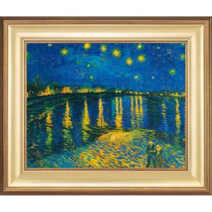 ゴッホ ローヌ川の星月夜 4号 立体複製名画 額付き 壁掛け 有名画家