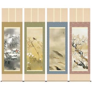 十二月花鳥図 掛軸 セット 木製箱入り 酒井抱一 十二か月花鳥図 掛軸 全12点セット アート 美術品