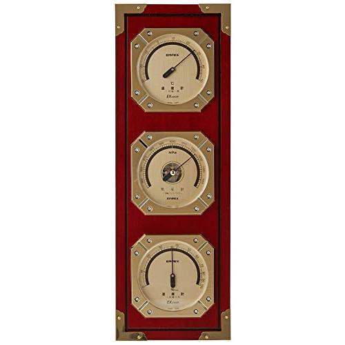 エンペックス気象計 温度湿度計 ウェザーマスター気象計 壁掛け用 日本製 ブラウ