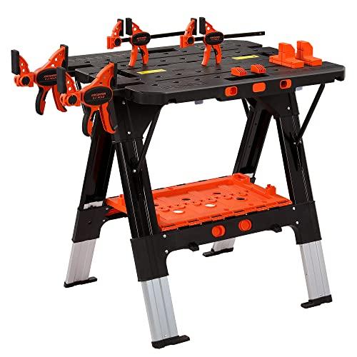 PONY 作業台 ソーホース 2in1 折りたたみ式 DIY 工具 作業台耐荷重225kg ソーホ