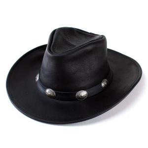 ROCKMOUNT ウエスタンハット クラッシャブル DENVER コンチョ 黒