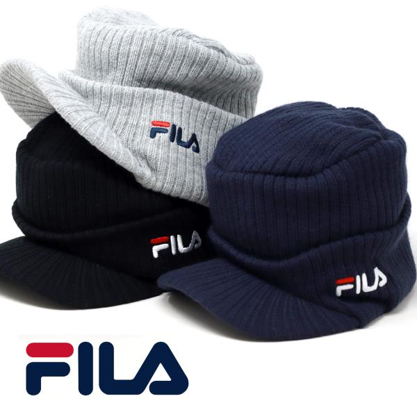 オスロ帽子 オスロキャップ ベーシック FILA 暖かい帽子 ニット帽子 リブ編みニット メンズ レ...