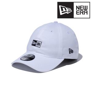 ニューエラ キャップ ボックスロゴ NEWERA 9THIRTY 帽子 ノンウォッシュコットン ロゴキャップ フリーサイズ ホワイト × ブラック｜elehelm-hatstore