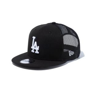 NEWERA 9FIFTY ロサンゼルス・ドジャース キャップ メンズ フラットバイザー ニューエラ メッシュキャップ 春夏 秋冬 帽子 フリーサイズ ブラック｜ELEHELM帽子通販専門店