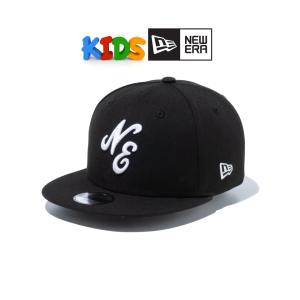 ニューエラ キッズ キャップ クラシックロゴ 帽子 子ども new era ロゴキャップ NEWERA Youth 9FIFTY Classic Logo ブラック × ホワイト｜elehelm-hatstore