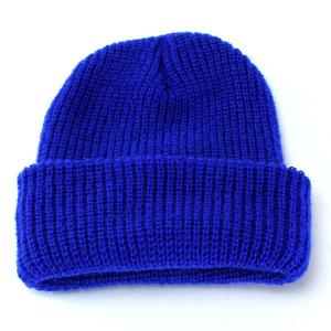 ニット帽 ビーニー ニューヨークハット 帽子 ワッチ 4740 Old School Beanie アメリカ製 ニット ロイヤルブルー｜elehelm-hatstore