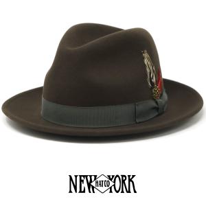 【NEWYORK HAT】 帽子 ニューヨークハットワイドブリム中折れハット The Fedora ブラック 黒 フェルト帽 メンズ レディース NEW YORK HAT（ニューヨークハット） 帽子 ワイドブリム中折れハット