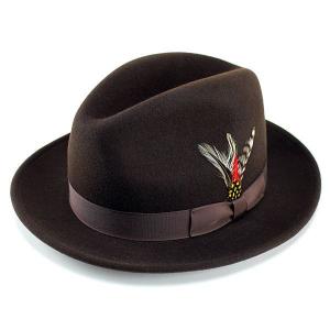 ニューヨークハット New York Hat 帽子 ワイドブリム中折れハット The Fedora ブラウン 茶｜elehelm-hatstore