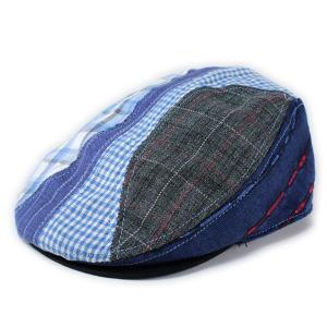 新作 ニューヨークハット ハンチング パッチワーク New York Hat パネルハンチング帽 帽子 メンズ ブルー Mixed Blues 6119｜elehelm-hatstore