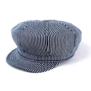 メンズ ハット ニューヨークハット New York Hat ヒッコリーストライプ キャスケット レディース 帽子 Hickory Stripe 6305 紺 ネイビー｜elehelm-hatstore