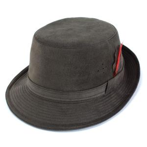 帽子 ハット 帽子 メンズ ボルサリーノ アルペンハット スエード調人工皮革 収納可 ブラウン