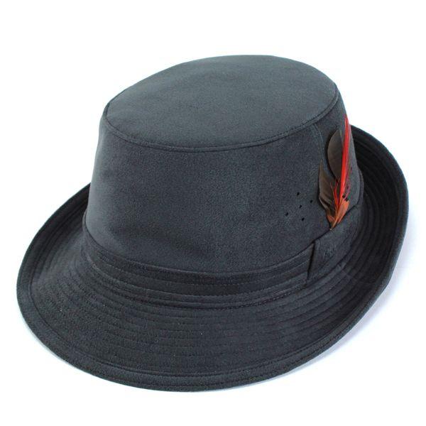 帽子 ハット 帽子 メンズ ボルサリーノ アルペンハット スエード調人工皮革 収納可 グレー