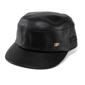 レザーワークキャップ メンズ キャップ 帽子 ボルサリーノ シープスキンレザー 羊革 ブラック｜elehelm-hatstore
