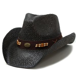 ウエスタンハット レザー 帽子 メンズ 中折れ フェルト アメリカ製