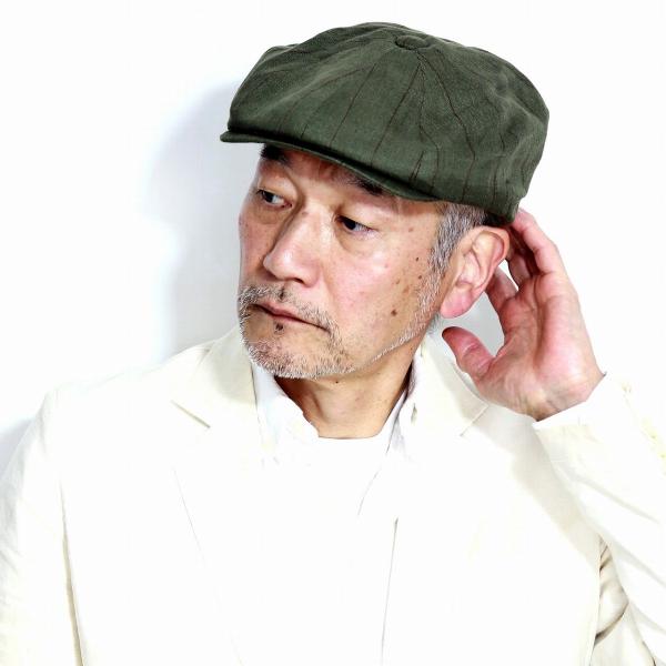 春 夏 クリスティーズ CHRISTYS' LONDON ストライプ柄 8方ハンチング リネン 帽子...