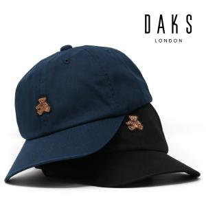 DAKS 帽子 ダックス ワンポイント キャップ 刺繍 クマ オールシーズン レディース メンズ ネイビー ブラック｜elehelm-hatstore