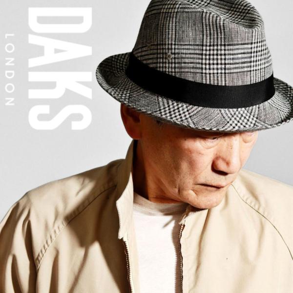 中折れハット DAKS 涼しい 帽子 メンズ 春夏 ダックス 麻 大きいサイズ チェック 柄 ブラン...
