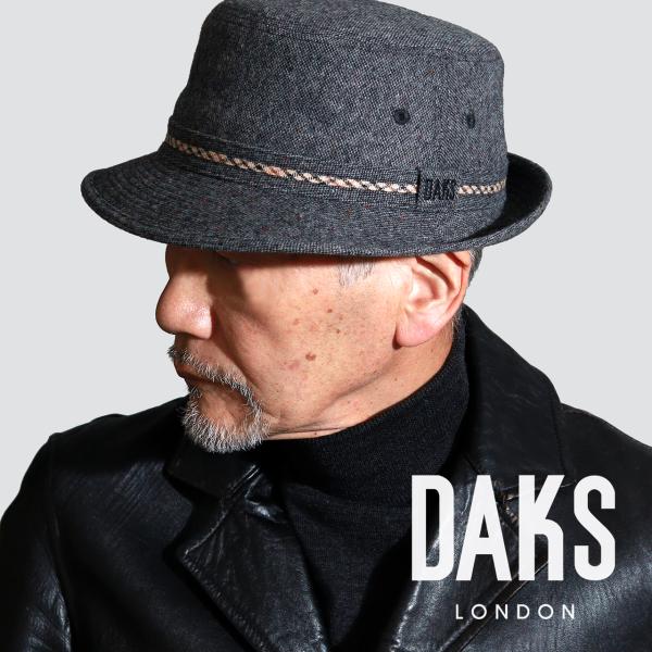 ハット メンズ DAKS ウール混 ネップ入り ツイード アルペンハット メンズ 紳士帽子 小物 秋...