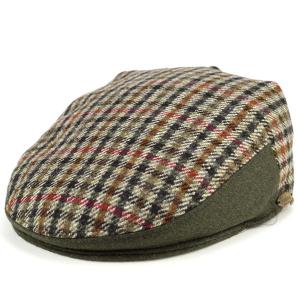 帽子 ハンチング トーンオントーンチェック ウール フランネル