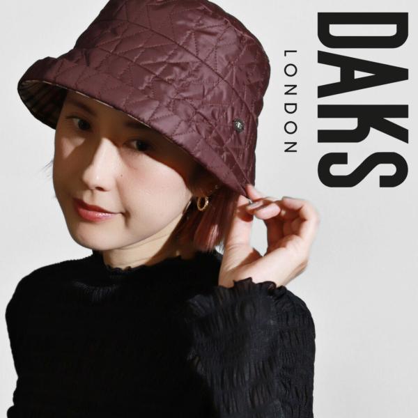 キルティング オブザーハット DAKS 秋冬 チューリップハット レディース チェック 柄 ハット ...