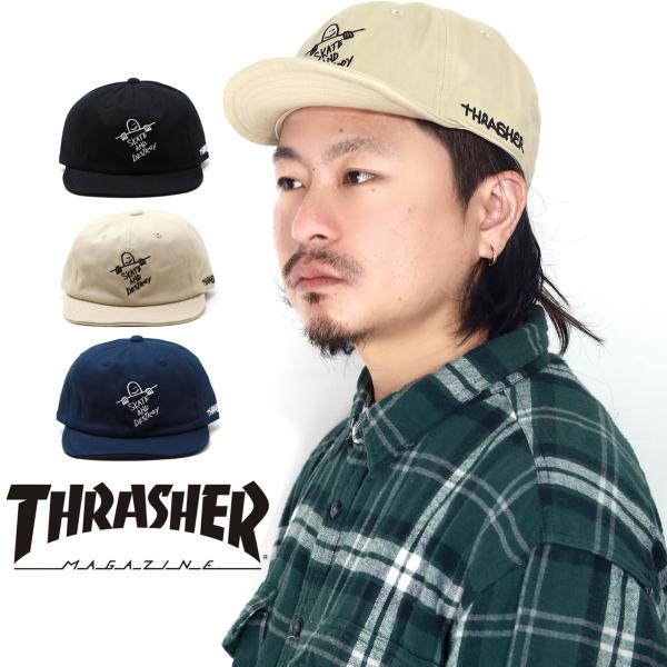 小つばキャップ メンズ THRASHER コラボ Mark Gonzales キャップ メンズ ステ...