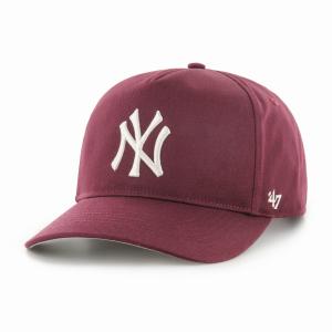 47 キャップ ヤンキース メンズ レディース 47BRAND 帽子 ブランド フォーティーセブン YANKEES BASIC HITCH ダークマルーン｜elehelm-hatstore