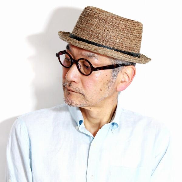 ラフィアブレード ポークパイハット 春 夏 帽子 麦わら帽子 ラフィア メンズ ハット イタリア製 ...